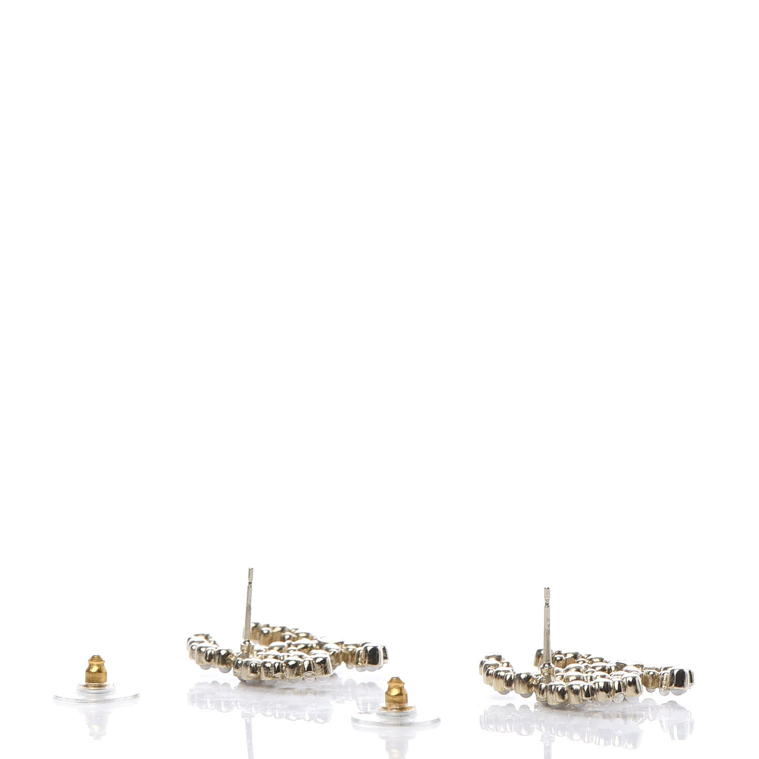 Chanel Pearl Crystal CC Earrings Gold 3 of 5