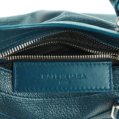 Balenciaga Chevre Silver Metallic Edge Hardware Mini City Bleu Paon 7 of 8