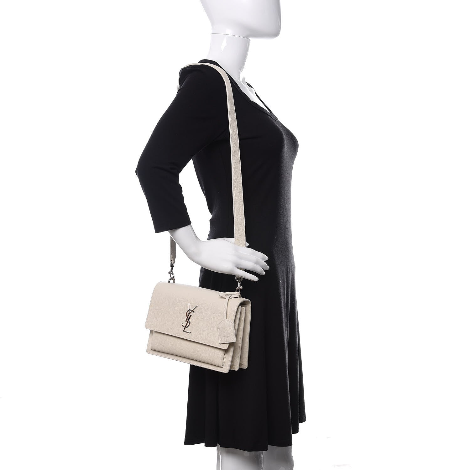 Saint Laurent Calfskin Medium Monogram Sunset Dove White 2 of 10