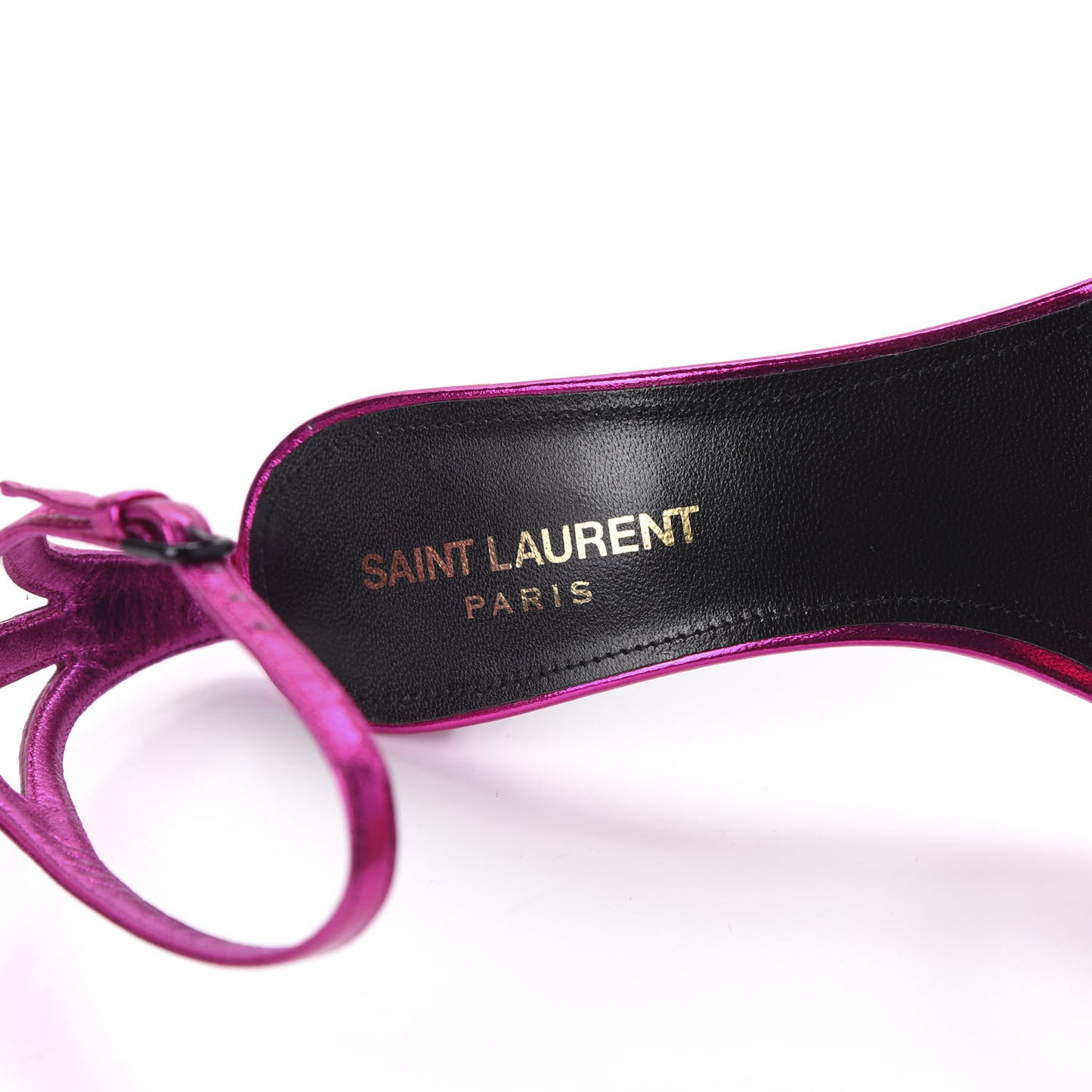 Metallic Lambskin Lexi 90 Ankle Strap Sandals 35.5 Fuchsia