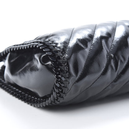 Stella McCartney Patent Eco Alter Nappa Quilted Mini Falabella Fold Over Tote Black 8 of 9