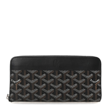 Goyard Goyardine Matignon Zip Around GM Wallet Black 1 of 7