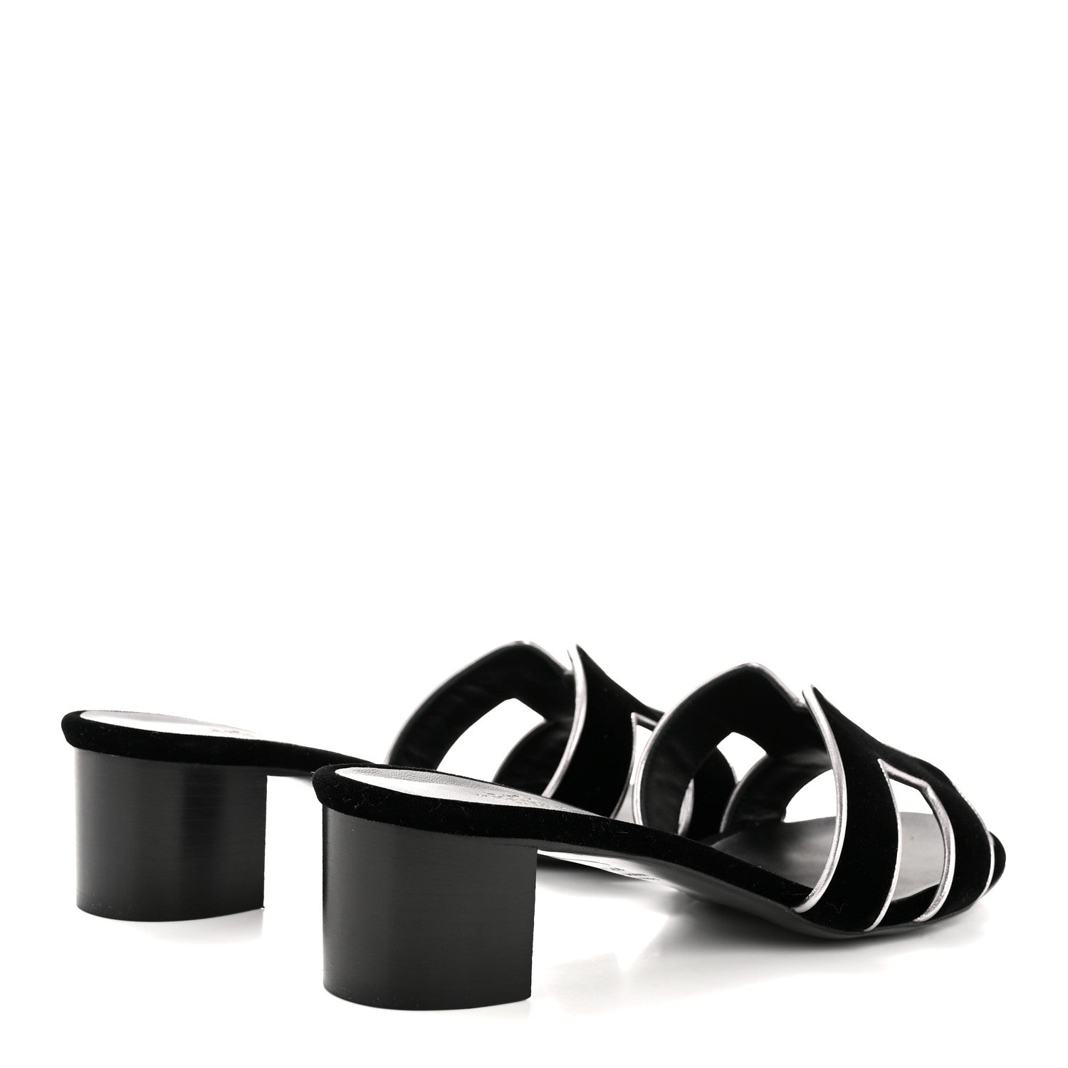 Hermes Velvet Nappa Oasis Sandals 39  39 Argent Vieilli 5 of 9