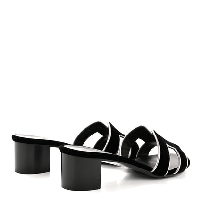 Hermes Velvet Nappa Oasis Sandals 39  39 Argent Vieilli 5 of 9
