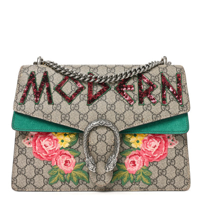 Gucci GG Supreme Monogram Embroidered Medium Dionysus Shoulder Bag Emerald 1 of 10