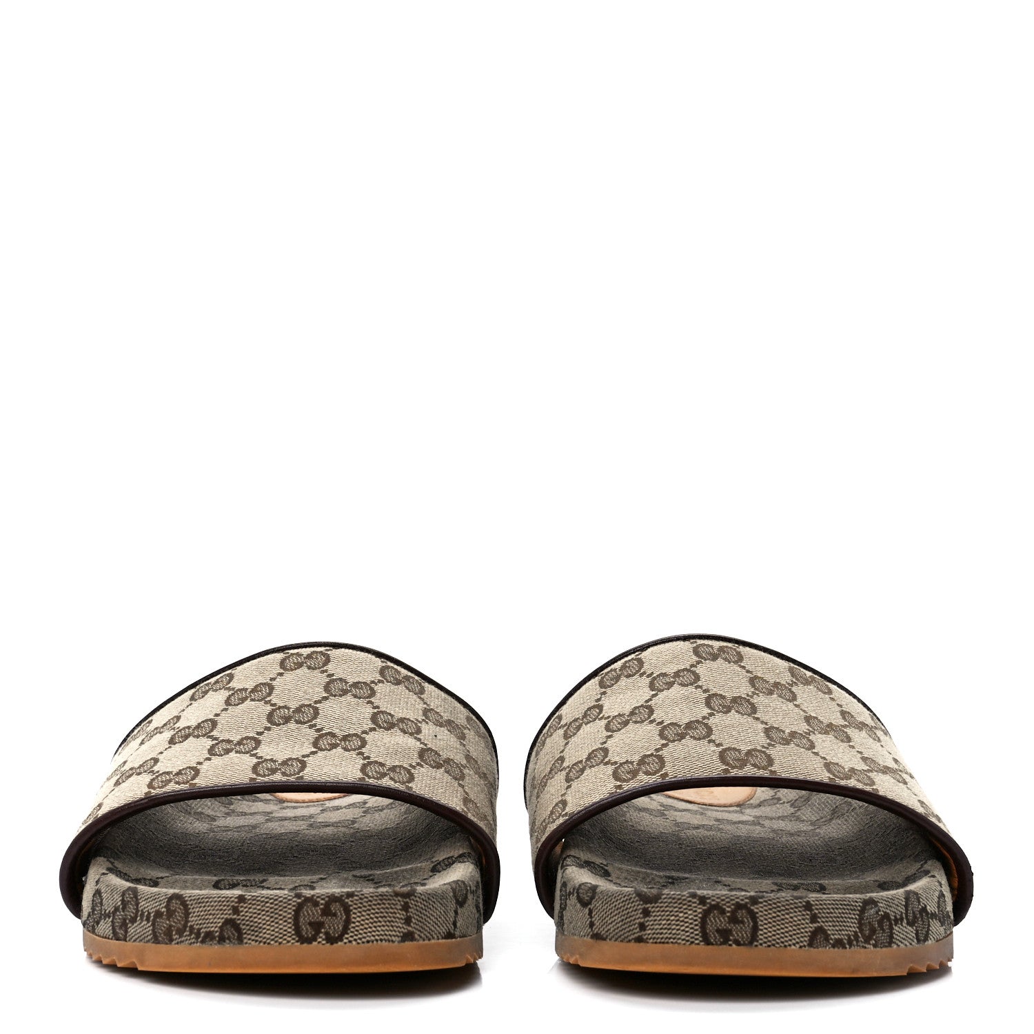 Gucci Canvas GG Monogram Mens Slide Sandals 10 Beige 2 of 9