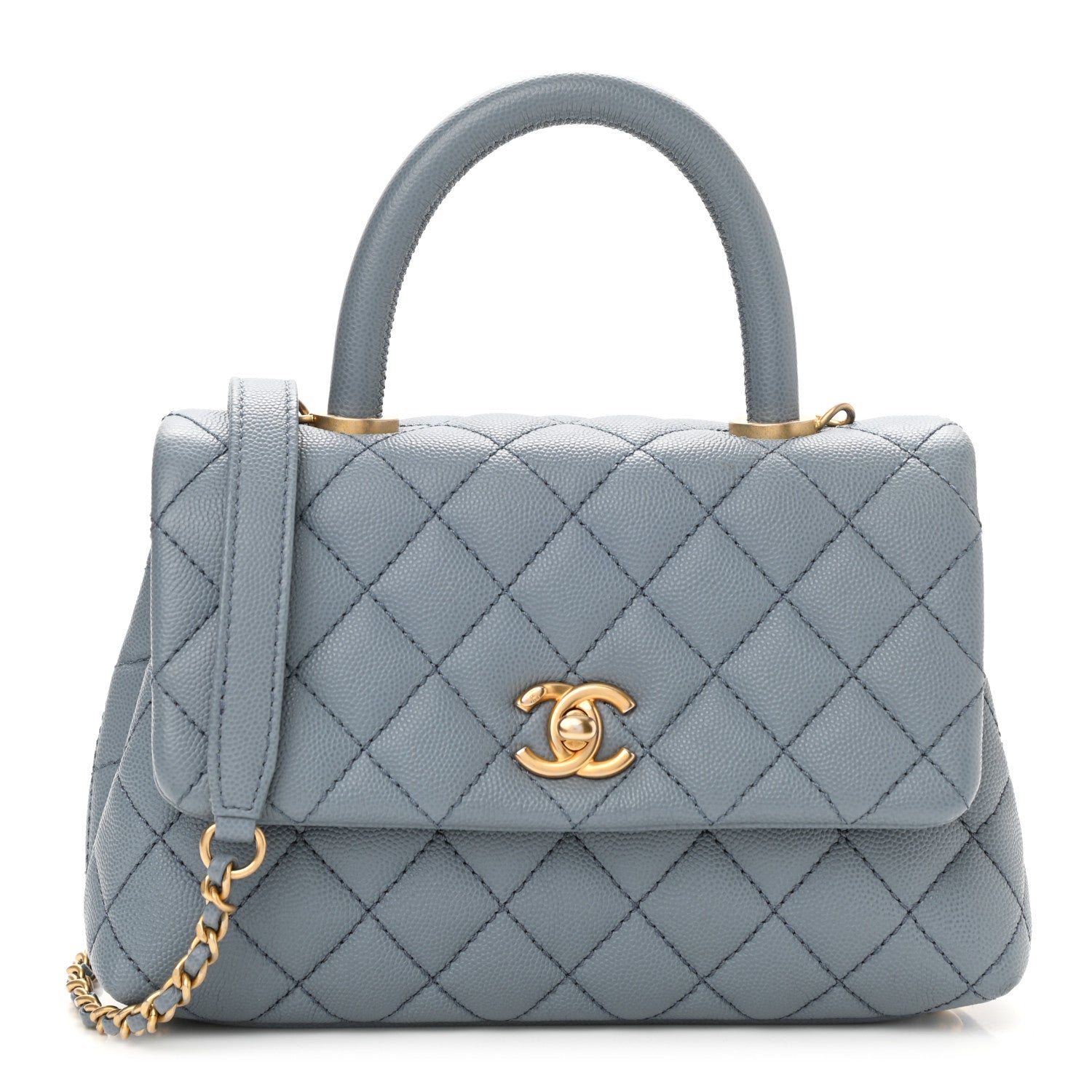 Chanel Caviar Quilted Mini Coco Handle Flap Light Blue 1 of 11