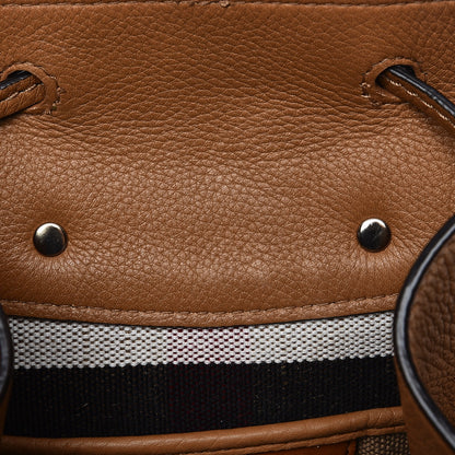 Burberry Grainy Calfskin Jute Mega Check Girl's Mini Backpack Sand 8 of 8