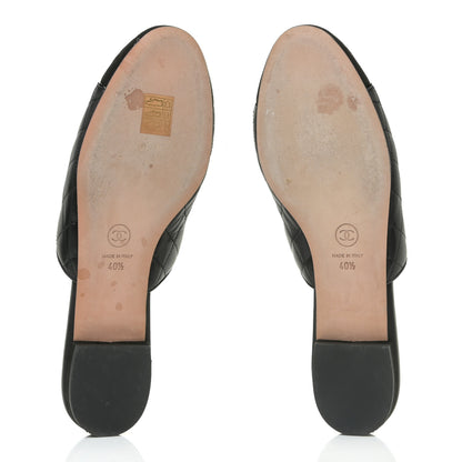 Chanel Lambskin Kid Suede Quilted Mules 40.5 Black 6 of 17