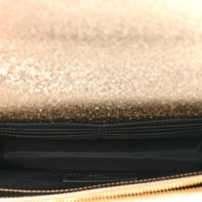 Saint Laurent Metallic Crackled Calfskin Matelasse Chevron Monogram Envelope Chain Wallet Gold 5 of 11