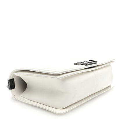 Chanel Calfskin Quilted Medium Boy Flap White 4 of 10