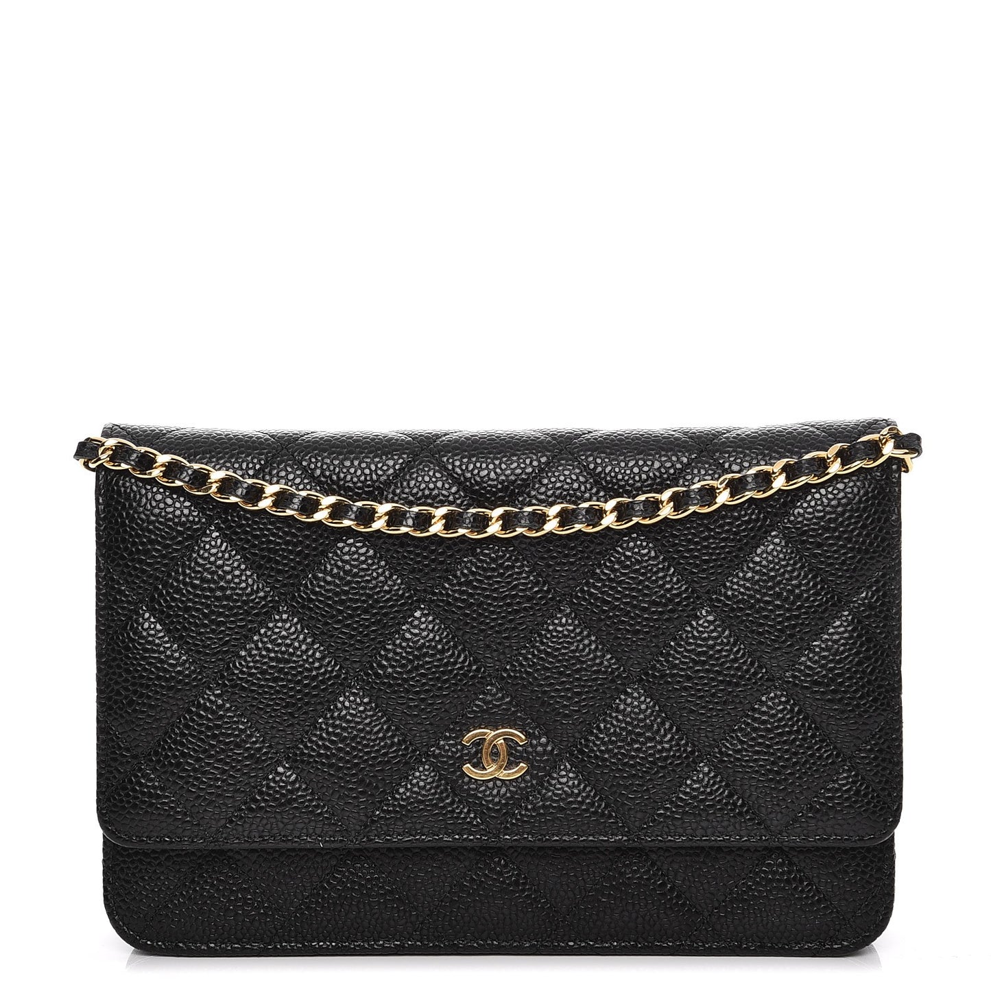 Caviar Quilted Wallet On Chain WOC Black