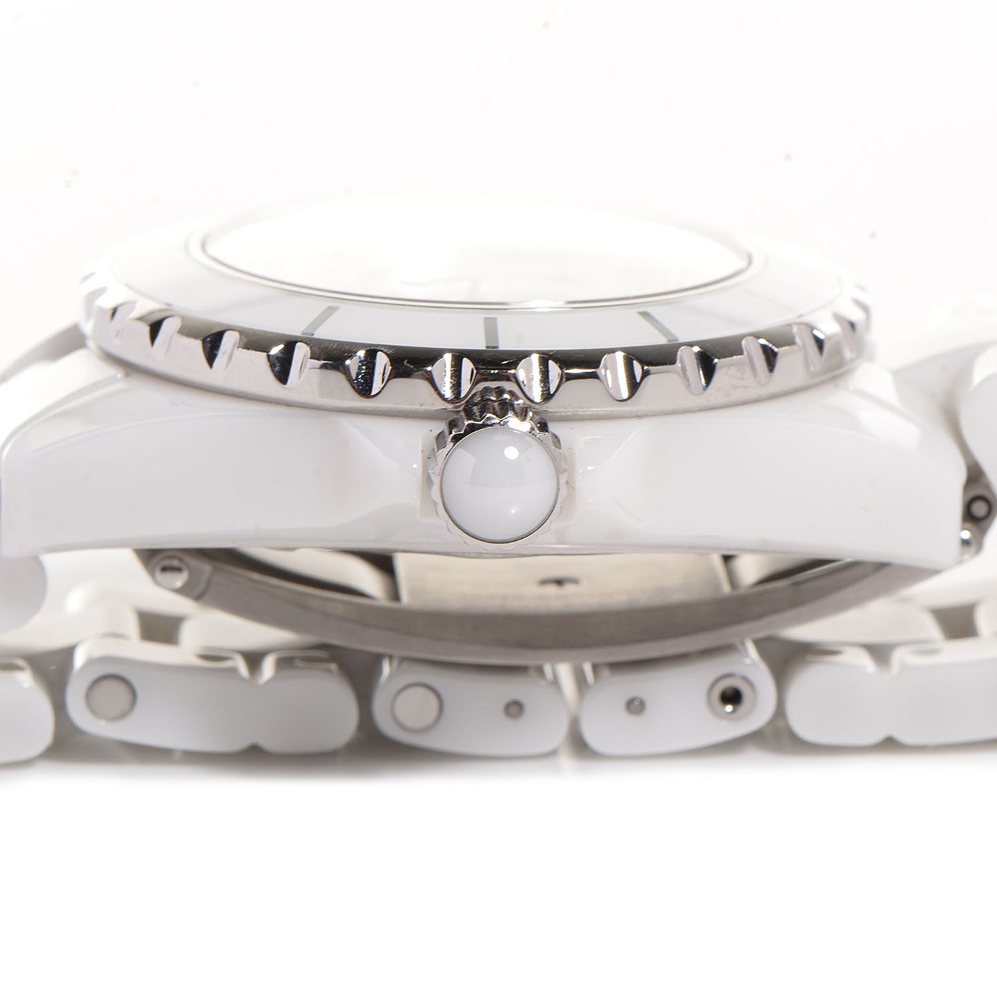 Stainless Steel Ceramic Diamond 33mm J12 Quartz Watch White