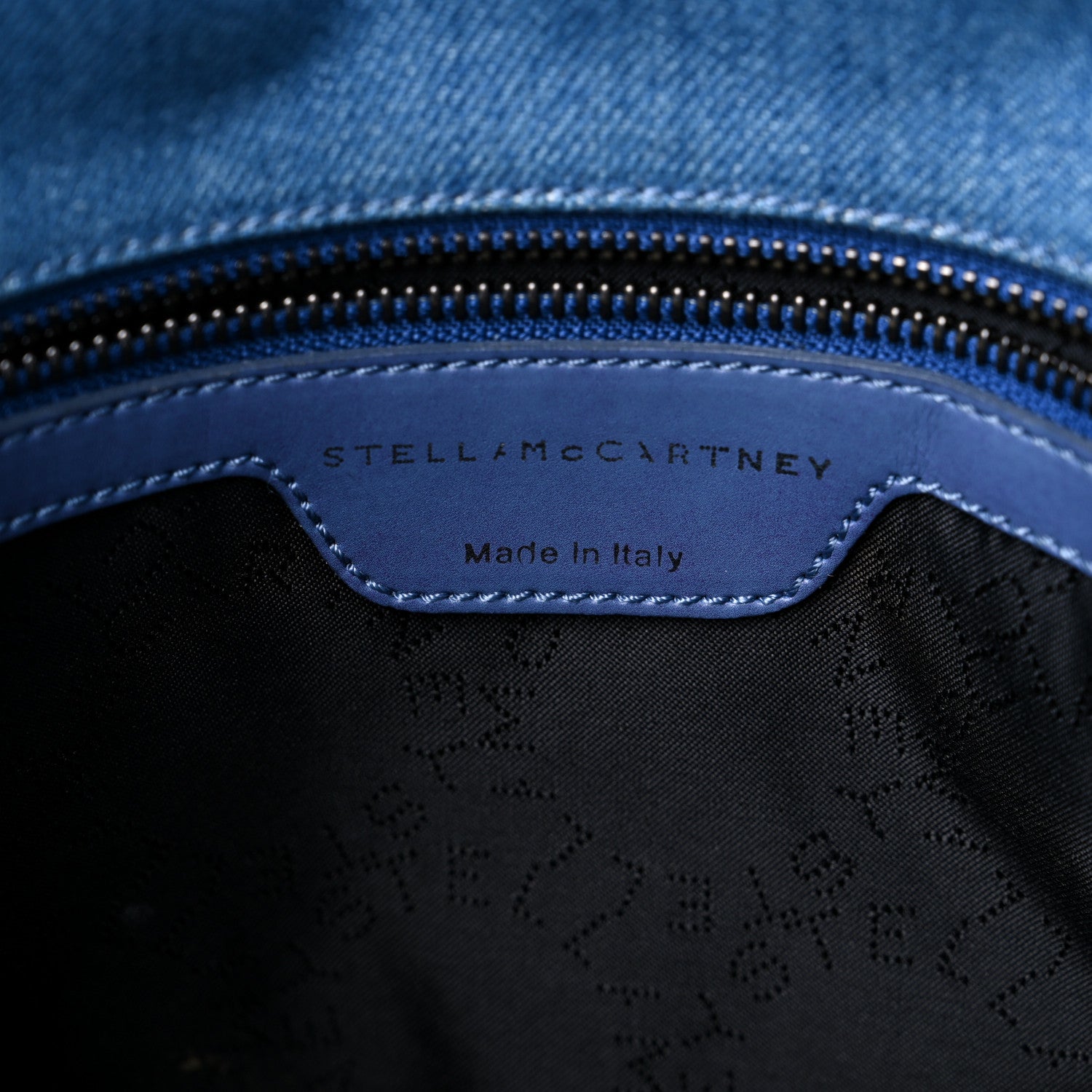 Stella McCartney Eco Denim Embroidered Zigarette Falabella Fold Over Tote Blue 6 of 10