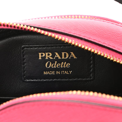 Prada Saffiano Lux Odette Crossbody Magenta 7 of 8