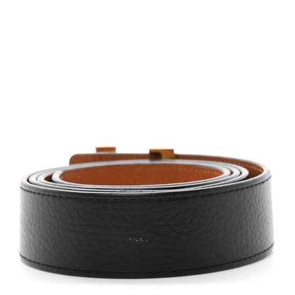 Louis Vuitton Taurillon Calfskin 30mm LV Initiales Reversible Belt 85 34 Black Brown 2 of 5