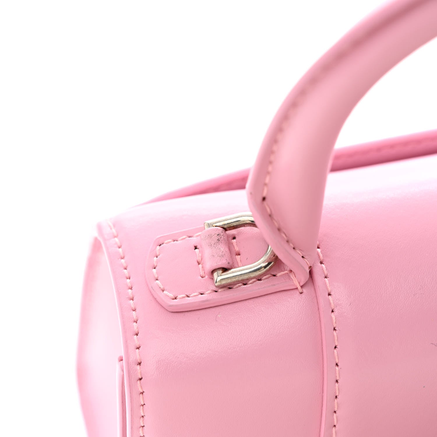 Balenciaga Shiny Box Calfskin Tonal B Hourglass Top Handle Bag XS Candy Pink 13 of 15