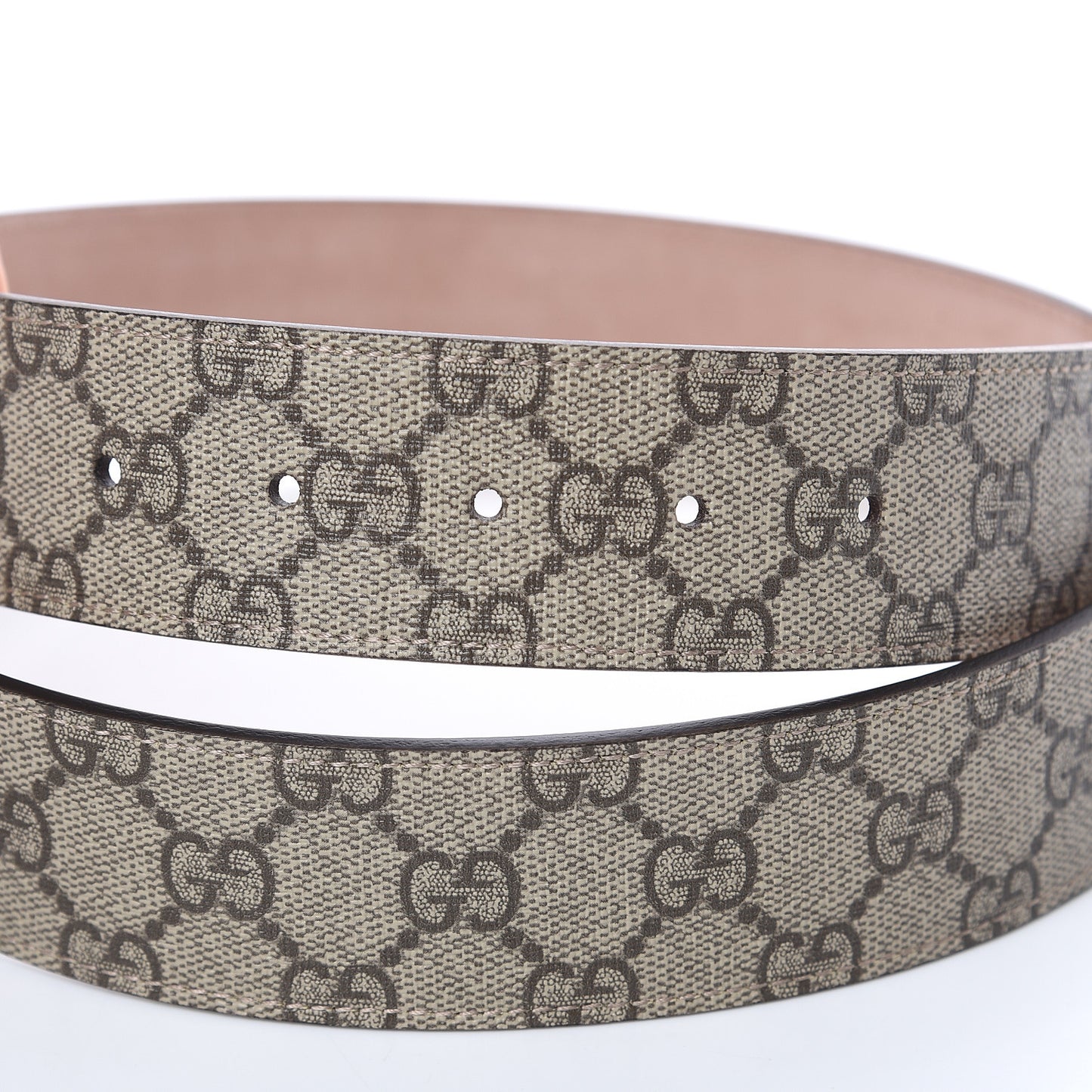 GG Supreme Monogram Selleria Calfskin Interlocking G 40mm Belt 85 34 Beige Ebony Cocoa