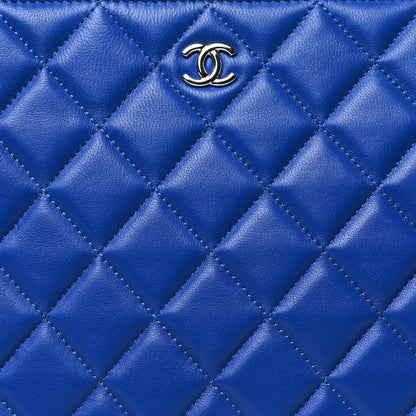 Chanel Lambskin Quilted Medium Cosmetic Case Blue 8 of 9