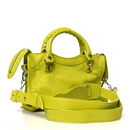 Balenciaga Agneau Classic Silver Hardware Mini City Lime 3 of 12
