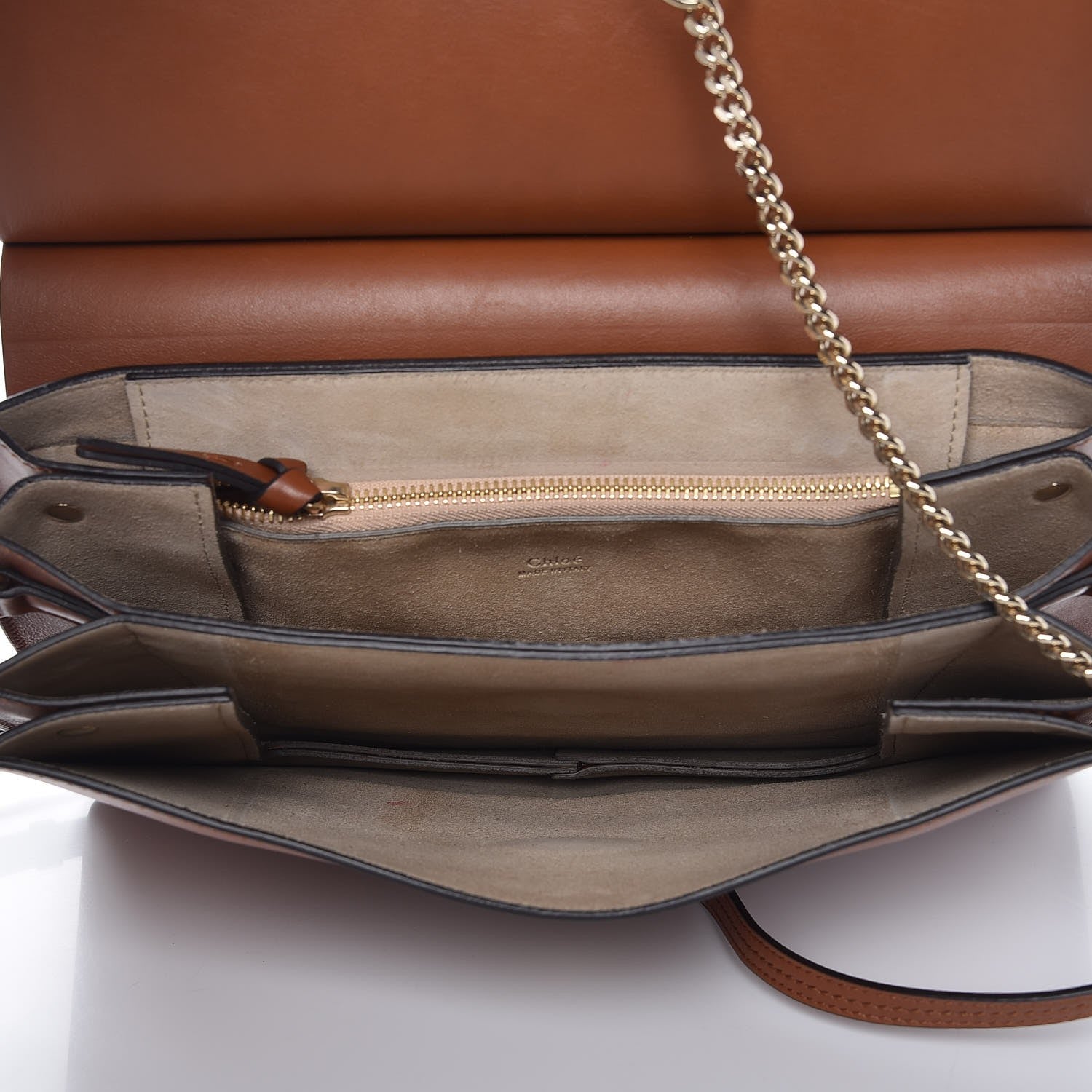 Chloe Suede Calfskin Medium Faye Shoulder Bag Tobacco 5 of 8