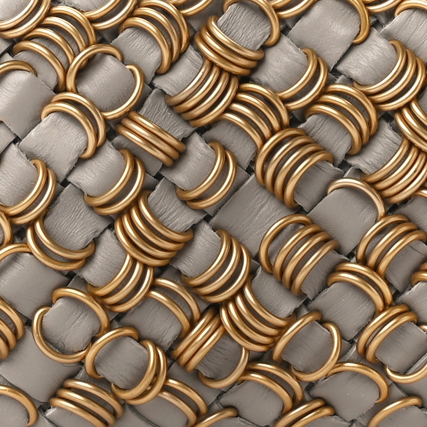 Nappa Intrecciato Knot Clutch Grey Gold
