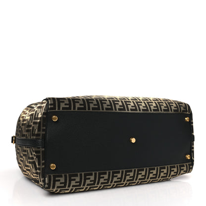 Fendi Fabric Jacquard Cuoio Roma FF Metallic Thread Karligraphy Weekender Gold Black 4 of 9