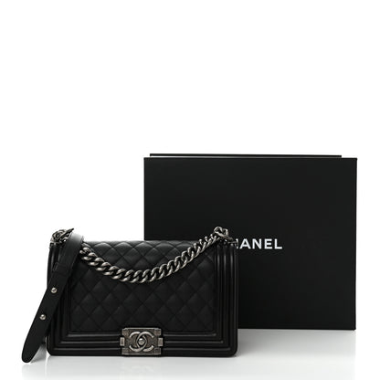 Chanel Caviar Quilted Medium Boy Flap Black 12 of 12