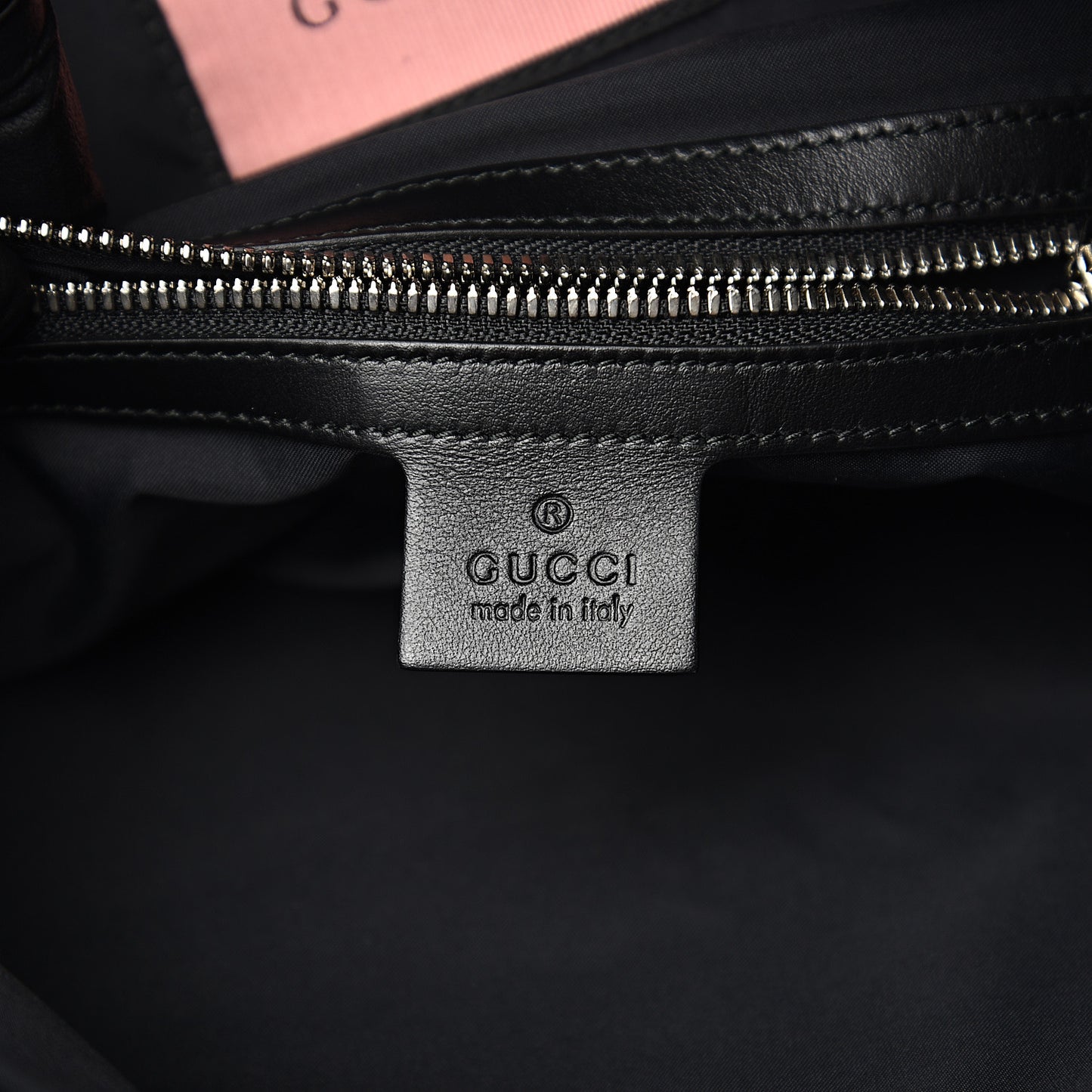 Calfskin Small GucciGhost Drawstring Backpack Black