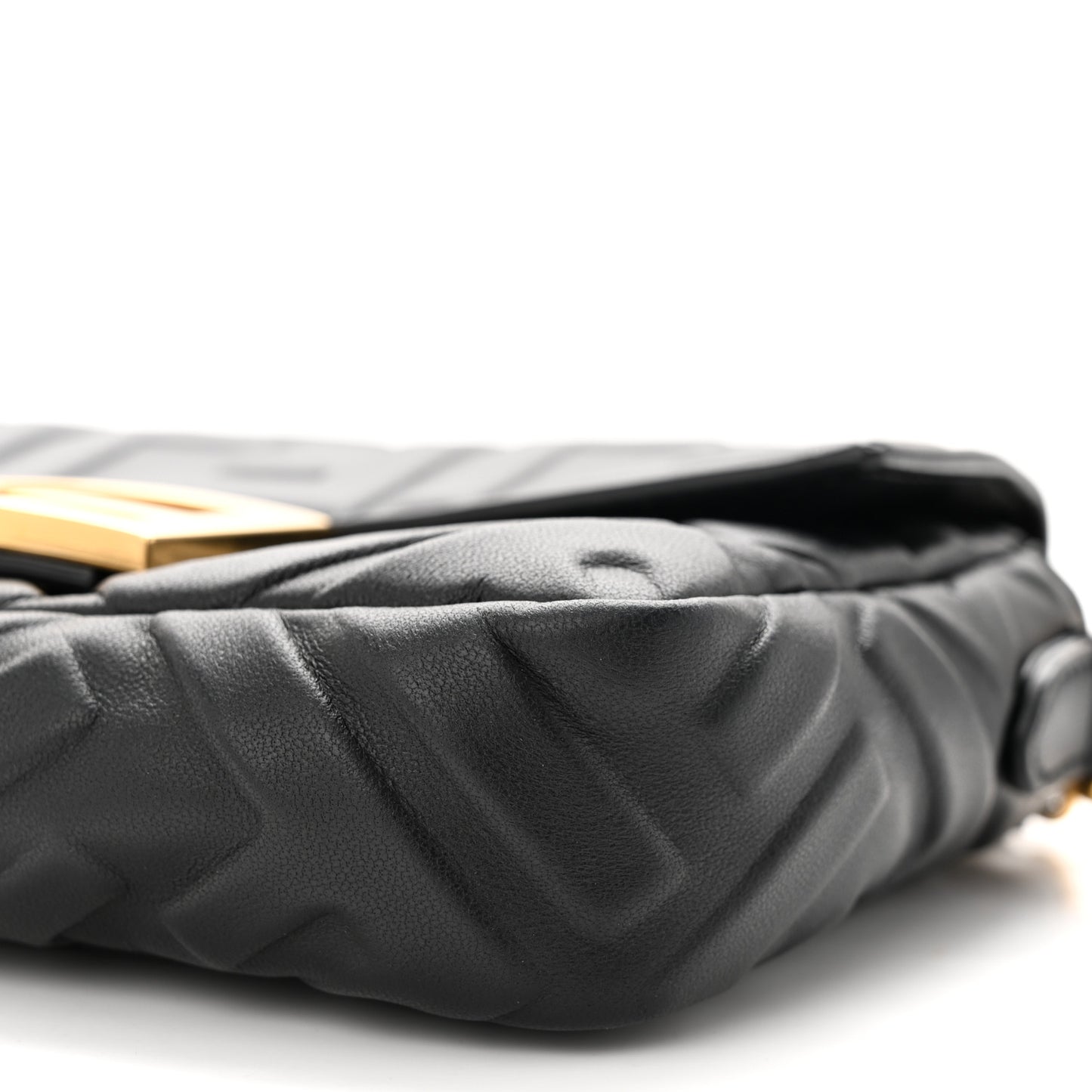 Nappa FF 1974 Embossed Mini Baguette Black