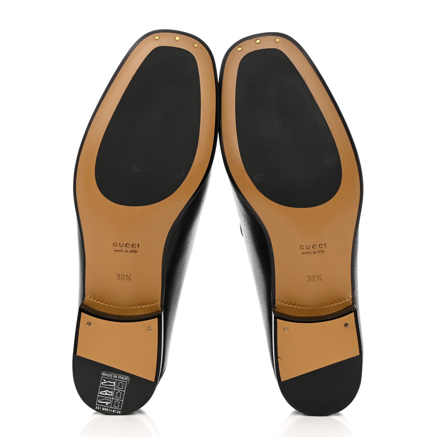 Gucci Goatskin Womens Horsebit Mid-Heel Loafers 38.5 Black 5 of 8