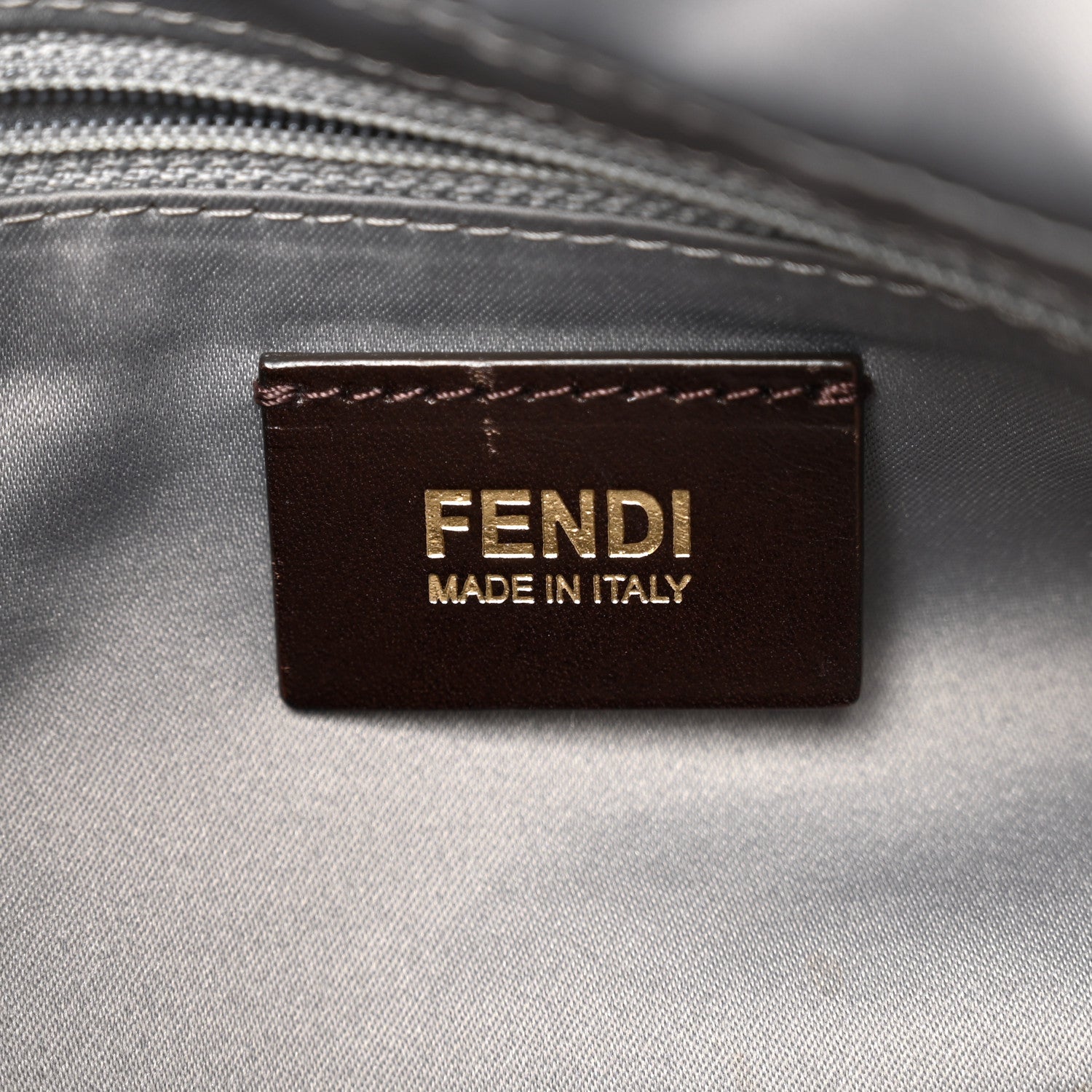 Fendi Vitello Savana Big Mama Baguette Grigio Tartaruga Natural