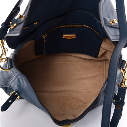 Miu Miu Cervo East-West Flap Satchel Blue 8 of 18