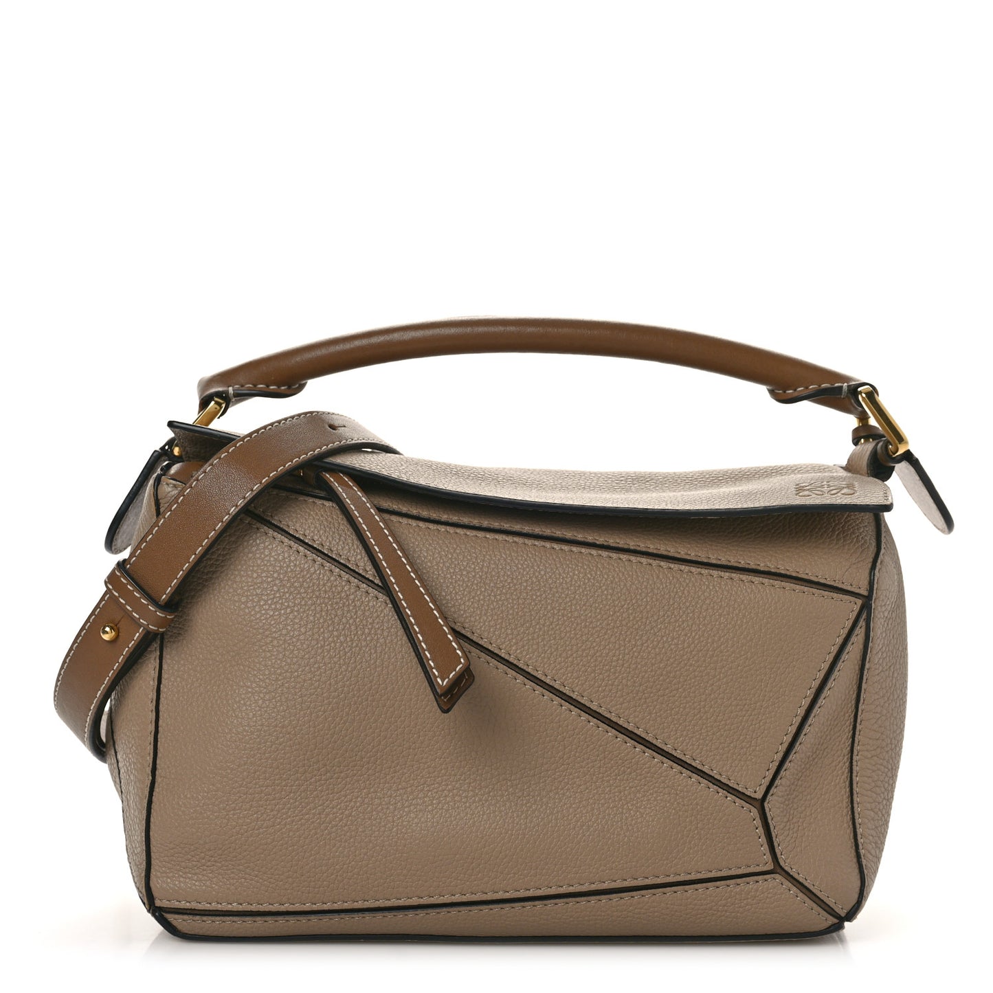 Grained Calfskin Small Puzzle Bag Sand Mink