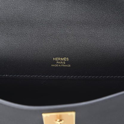 Hermes Swift Kelly Cut Clutch Pochette Black 6 of 11