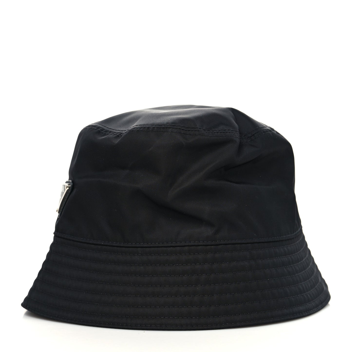 Re-Nylon Metal Triangle Logo Womens Bucket Hat S Black