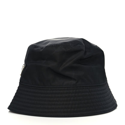Prada Re-Nylon Metal Triangle Logo Womens Bucket Hat S Black 3 of 7