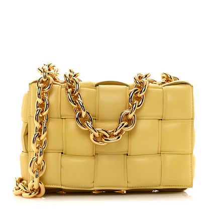 Bottega Veneta Lambskin Maxi Intreccio Padded Chain Cassette Crossbody Bag Corn 1 of 11