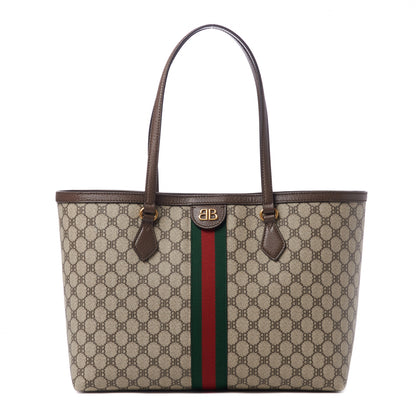 Gucci X BALENCIAGA BB Supreme Monogram Web Medium Ophidia Shopping Tote Beige New Acero 1 of 10