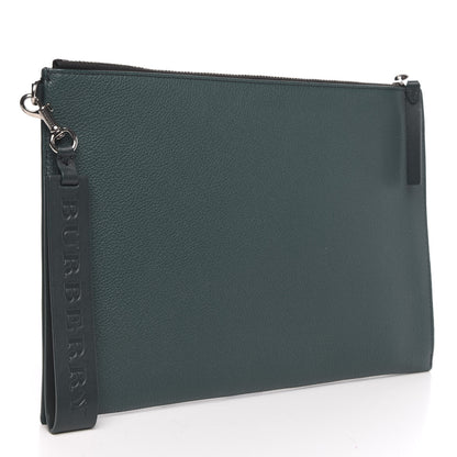 Burberry Grainy Calfskin Edin Zip Pouch Dark Cyan 3 of 9