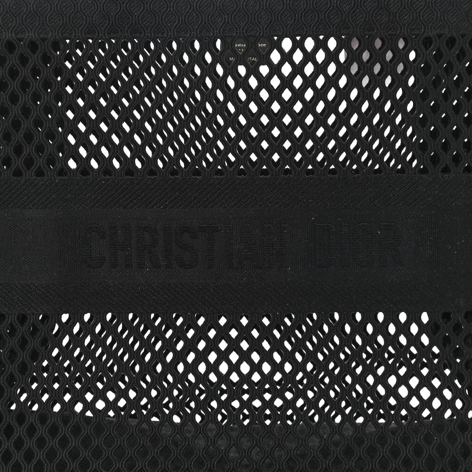 Christian Dior Mesh Embroidered Book Tote Black 8 of 10