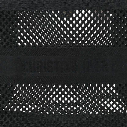 Christian Dior Mesh Embroidered Book Tote Black 8 of 10