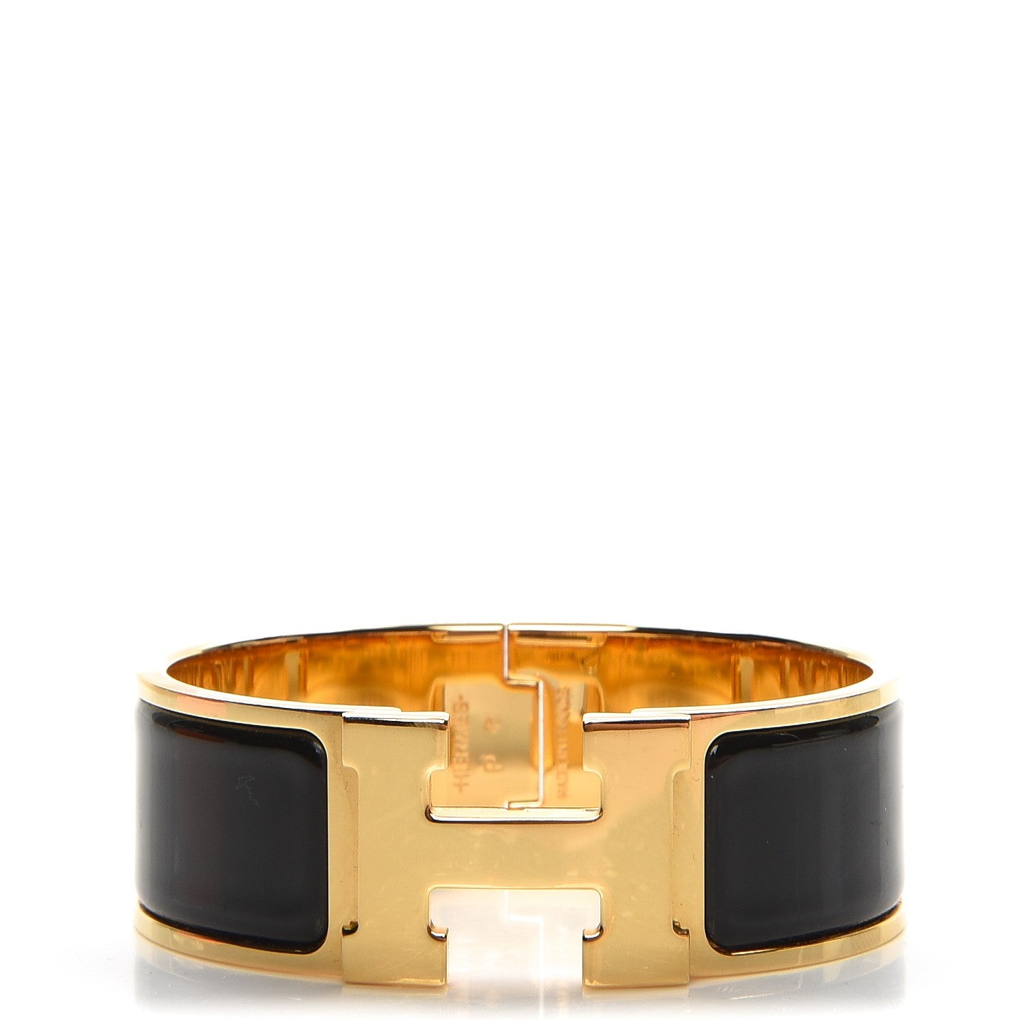 Hermes Enamel Wide Clic Clac H Bracelet PM Black 1 of 6