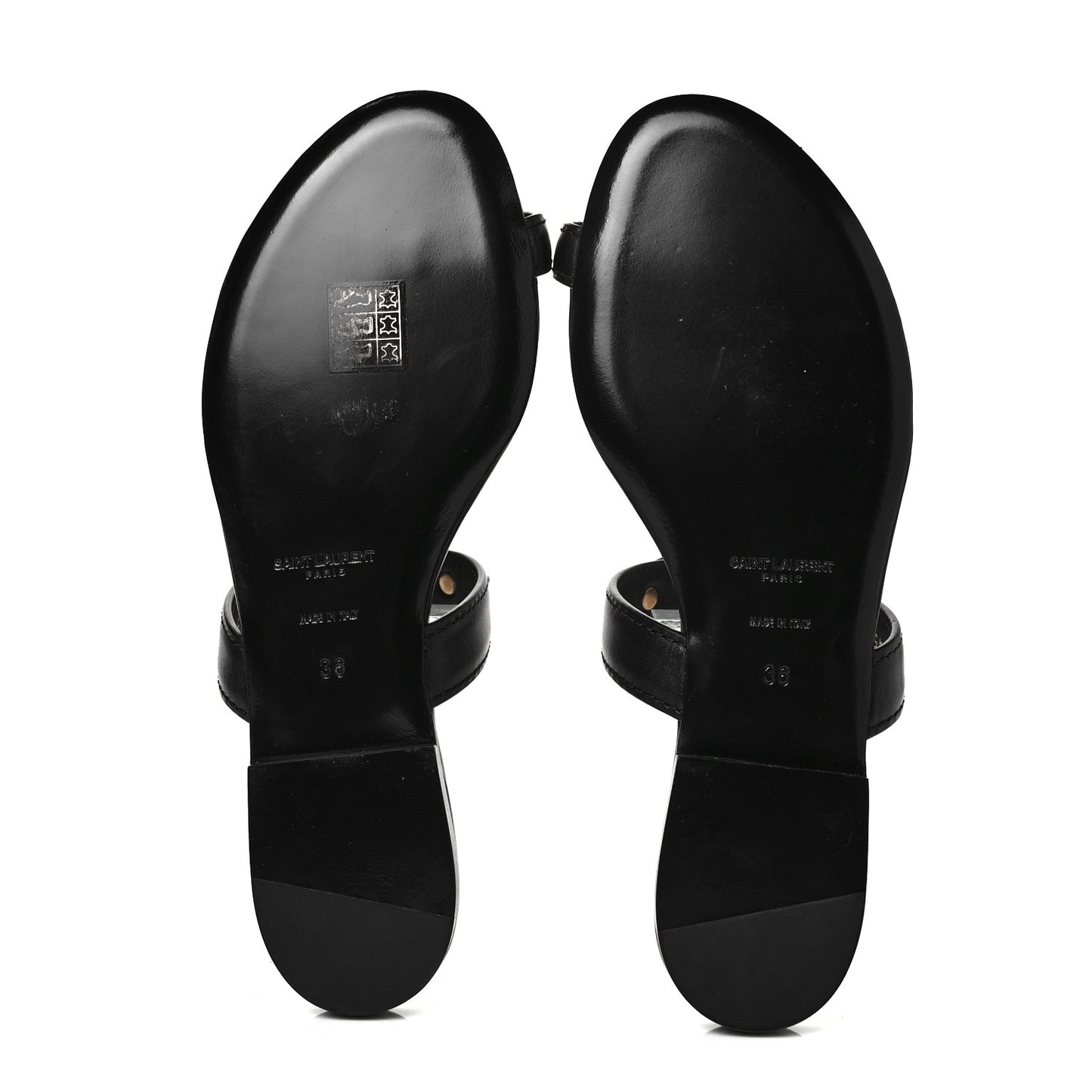 Calfskin Chain Jota Maillon Sandals 36 Black