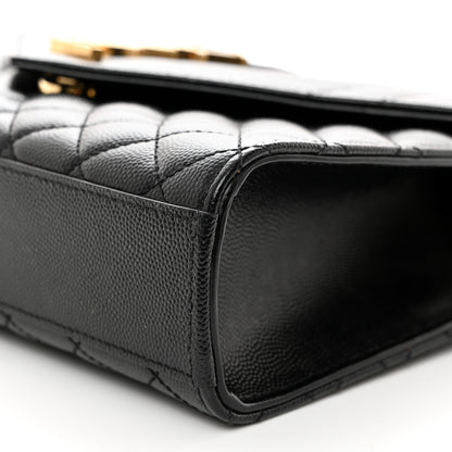 Saint Laurent Grain De Poudre Textured Mixed Matelasse Triquilt Medium Monogram Satchel Black 11 of 11