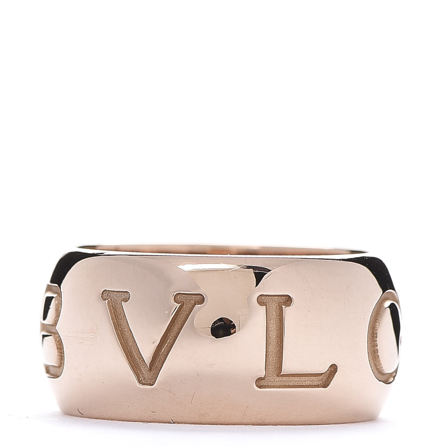 Bulgari 18K Rose Gold Monologo Band Ring 55 7.25 4 of 7