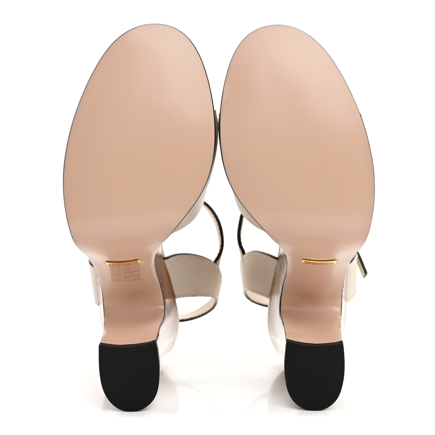 Gucci Cosmos Softy Calfskin Wooden Interlocking G Cut-Out 30/120mm Platform Sandals 40 Mystic White 6 of 11