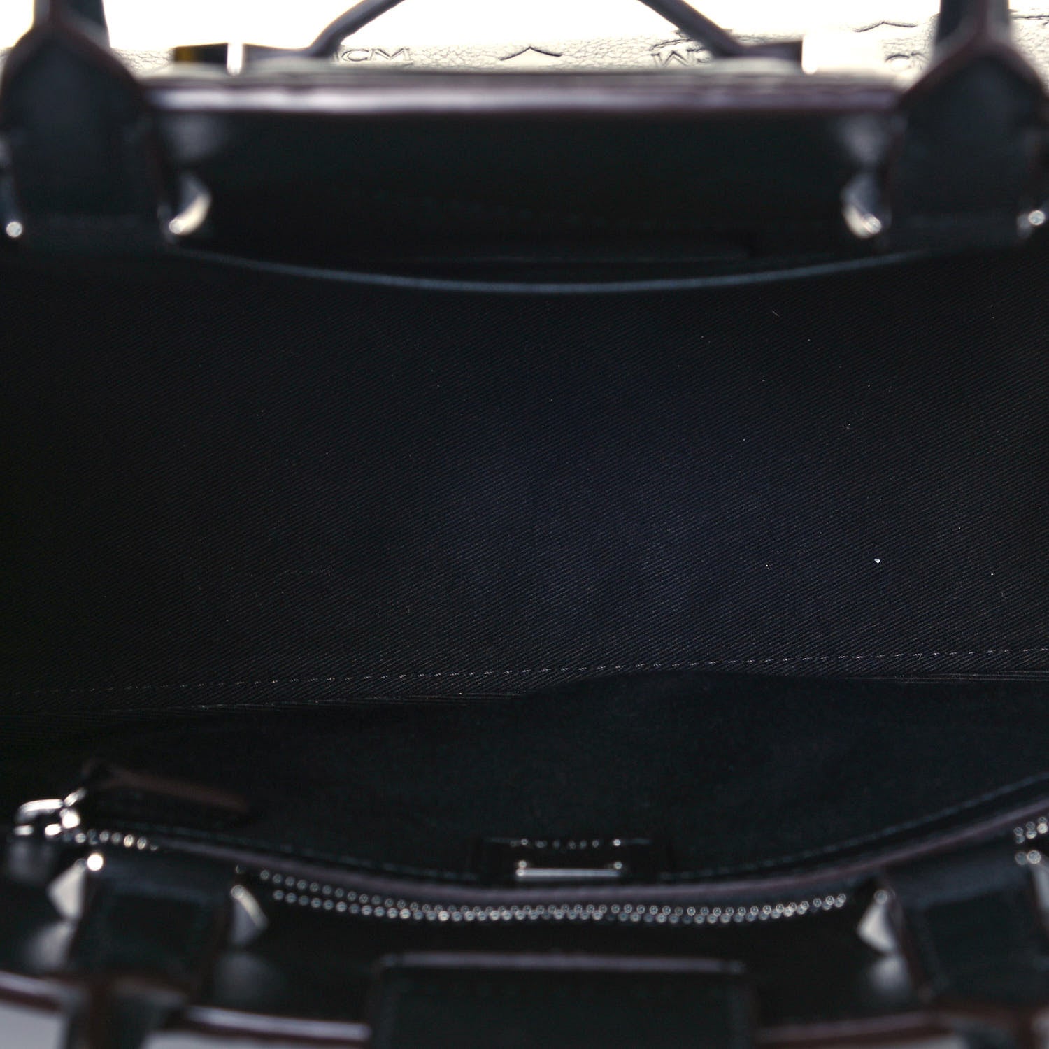 MCM Calfskin Ottomar Monogram Medium Essential Tote Black 5 of 9