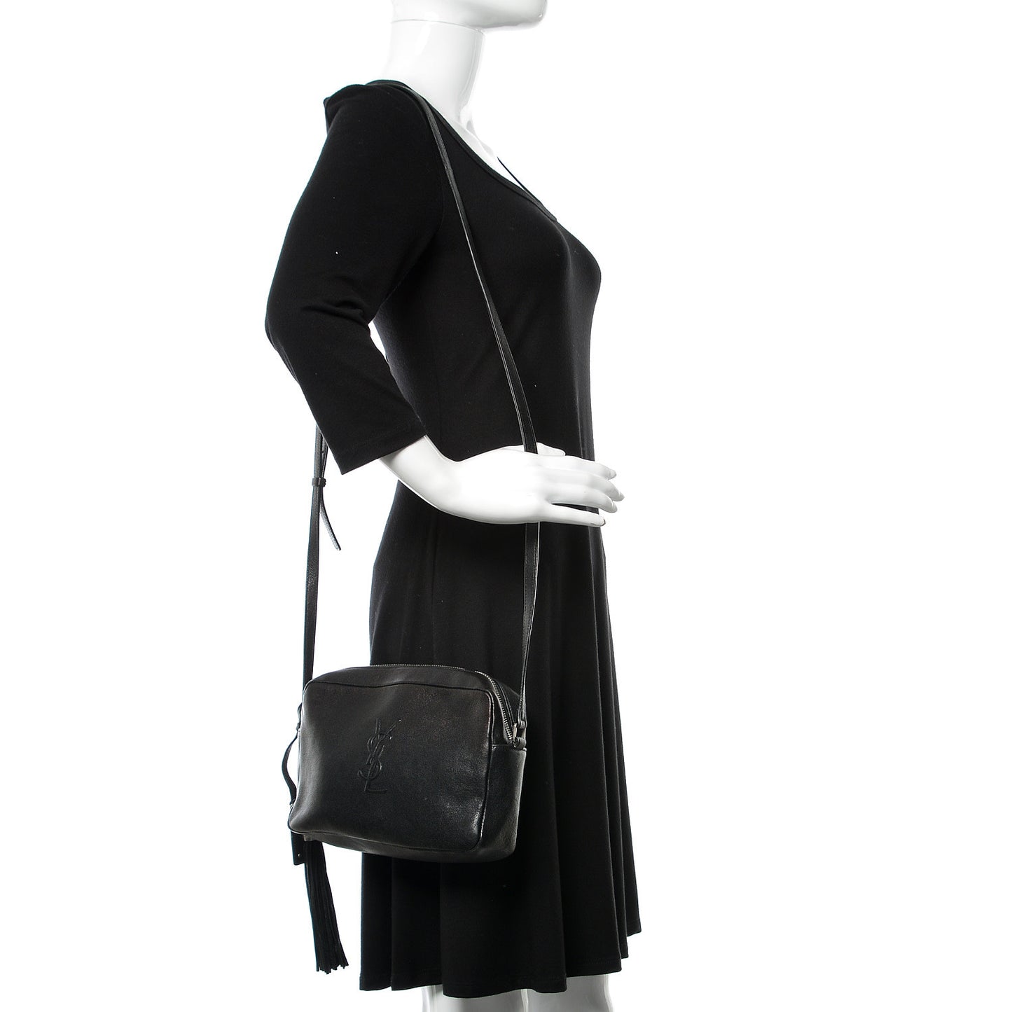 Lambskin Monogram Small Lou Camera Bag Black