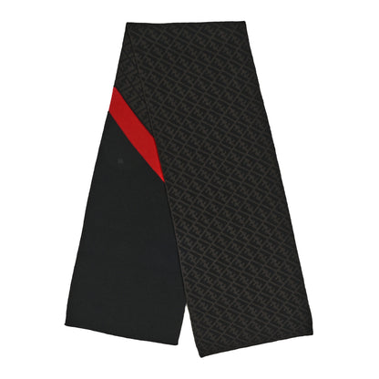 Fendi Wool FF Scarf Fango Moro Rosso 2 of 3